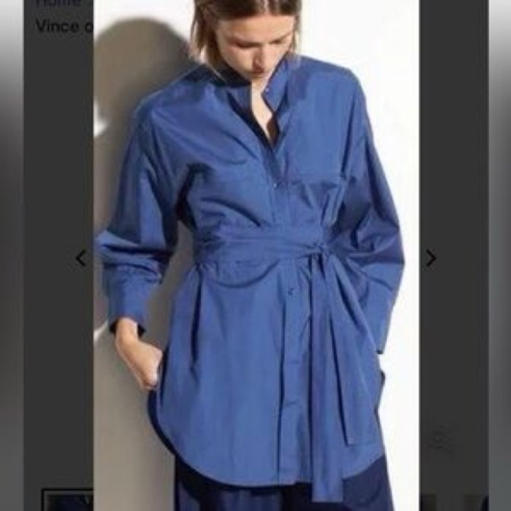 VINCE oversized belted shirt